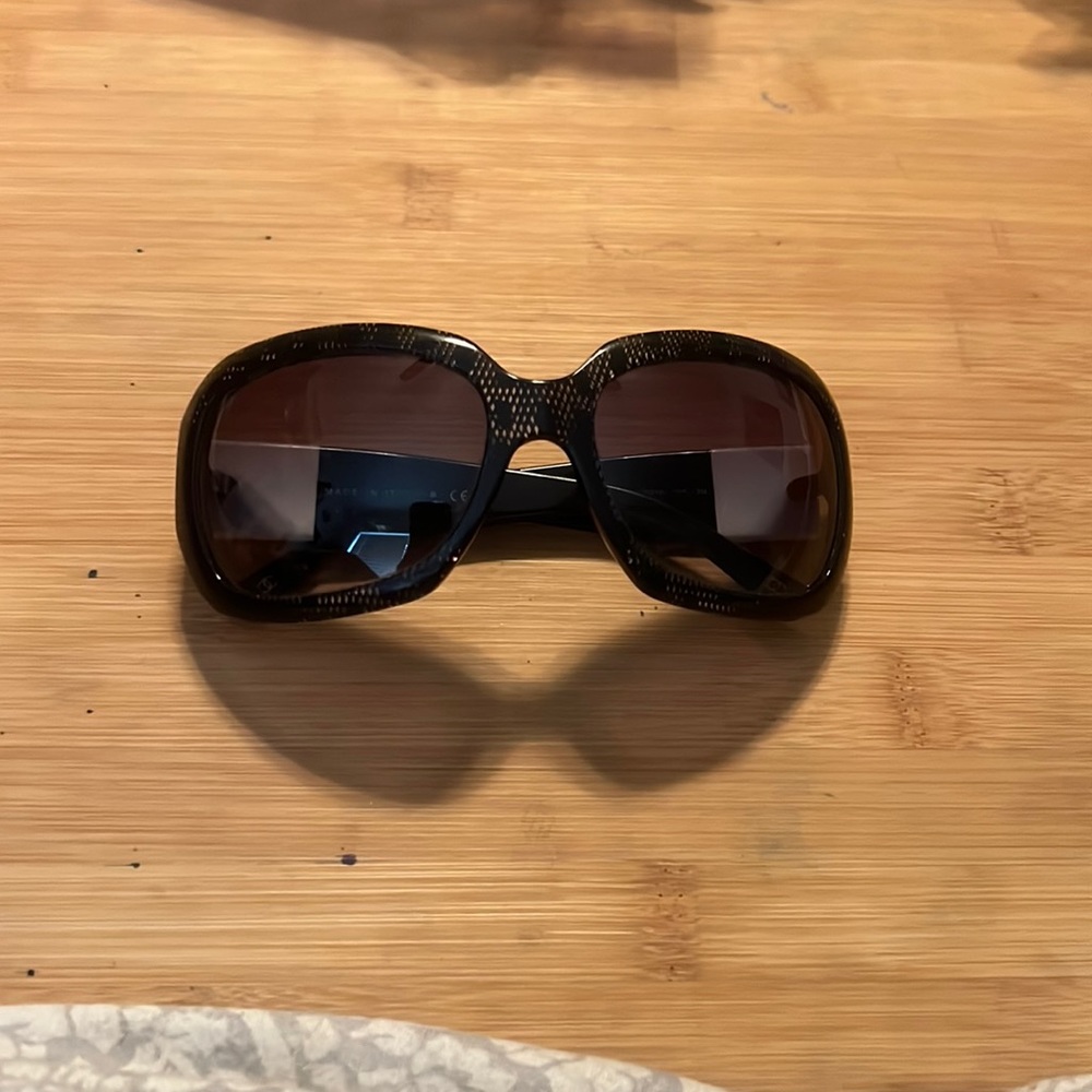 Chanel large frame lace sunglasses.